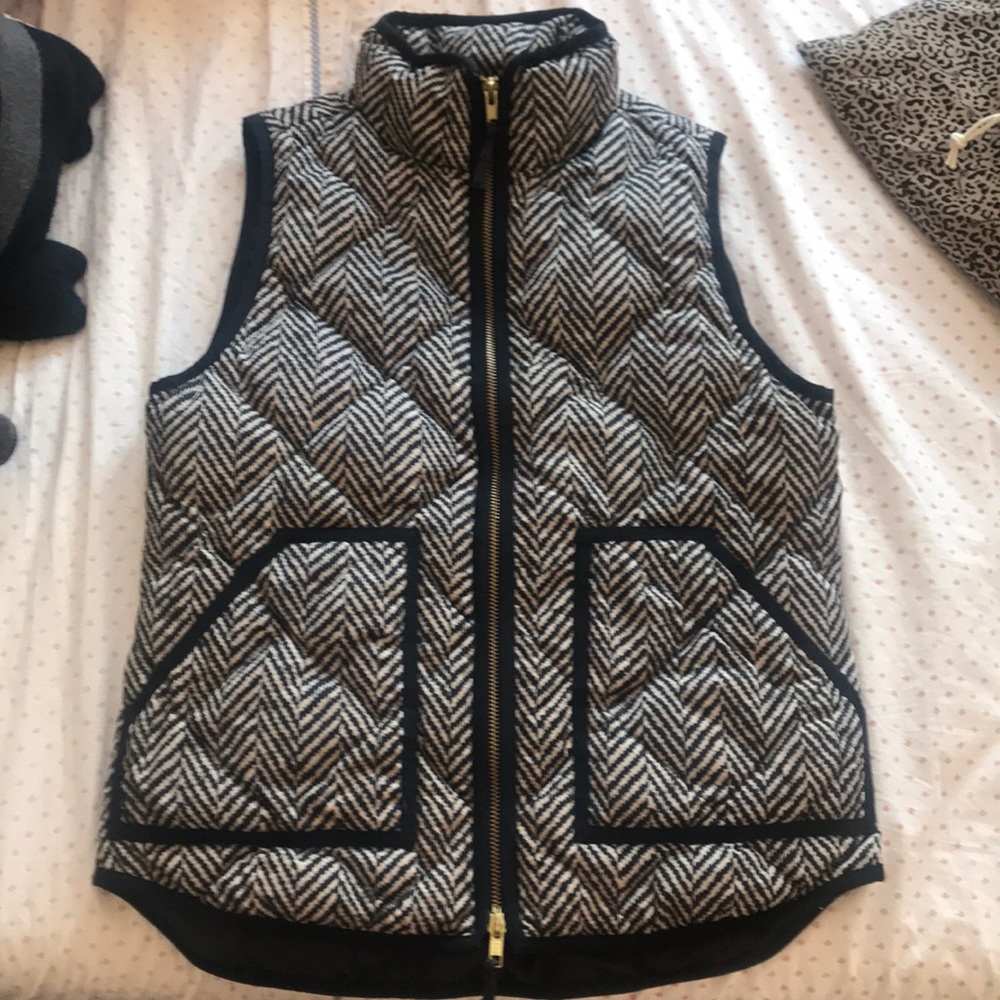 JCrew Houndstooth/Herringbone Quilted Vest